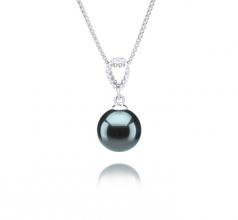 9-10mm AAA Quality Tahitian Cultured Pearl Pendant in Karen Black