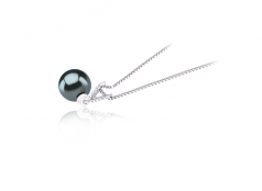 9-10mm AAA Quality Tahitian Cultured Pearl Pendant in Vondra Black