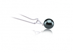 9-10mm AAA Quality Tahitian Cultured Pearl Pendant in Vondra Black