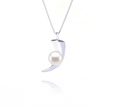 8-9mm AAAA Quality Freshwater Cultured Pearl Pendant in Larina White