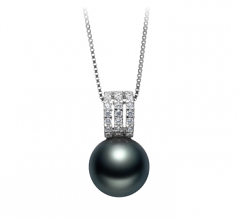 12-13mm AAA Quality Tahitian Cultured Pearl Pendant in Colette Black