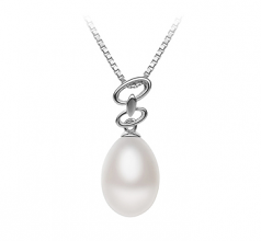 10-11mm AA - Drop Quality Freshwater Cultured Pearl Pendant in Rylie White