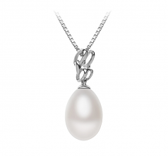 10-11mm AA - Drop Quality Freshwater Cultured Pearl Pendant in Rylie White