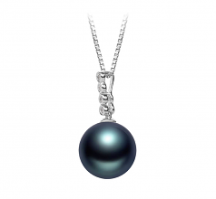 10-11mm AAA Quality Tahitian Cultured Pearl Pendant in Ross Black