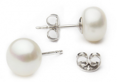 8-8.5mm AA Quality Freshwater Cultured Pearl Earring Pair in White