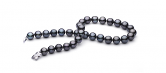 12-13.1mm AAA Quality Tahitian Cultured Pearl Necklace in Black