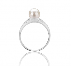 6-7mm AAAA Quality Freshwater Cultured Pearl Ring in Cristy White