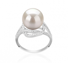 10-11mm AAAA Quality Freshwater Cultured Pearl Ring in Maddie White