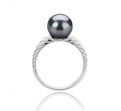 8-9mm AAAA Quality Freshwater Cultured Pearl Ring in Mada Black