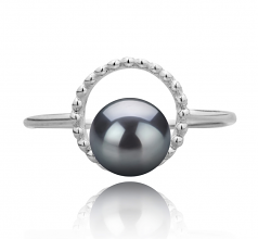 6-7mm AAAA Quality Freshwater Cultured Pearl Ring in Andy Black
