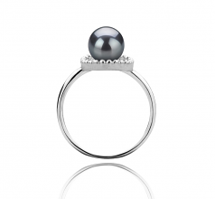 6-7mm AAAA Quality Freshwater Cultured Pearl Ring in Andy Black