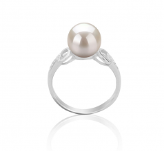 8-9mm AAAA Quality Freshwater Cultured Pearl Ring in Eunice White