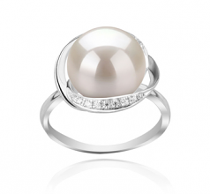 11-12mm AAA Quality Freshwater Cultured Pearl Ring in Wendy White
