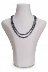 6-7mm AA Quality Freshwater Cultured Pearl Necklace in Alexandra Black