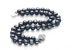 6-7mm A Quality Freshwater Cultured Pearl Bracelet in Lavinia Black