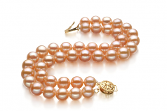 7-8mm AA Quality Freshwater Cultured Pearl Bracelet in Maxima Pink