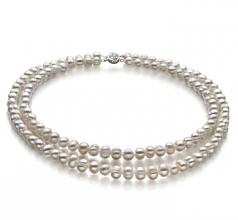 6-7mm A Quality Freshwater Cultured Pearl Necklace in Julienne White