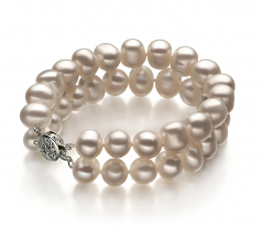 8-9mm A Quality Freshwater Cultured Pearl Bracelet in Leonora White