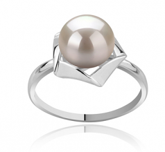 8-9mm AAA Quality Freshwater Cultured Pearl Ring in Anais White