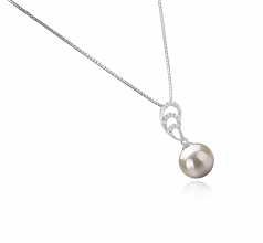 10-11mm AAAA Quality Freshwater Cultured Pearl Pendant in Camille White