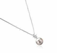 9-10mm AAAA Quality Freshwater Cultured Pearl Pendant in Star White