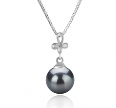 7-8mm AA Quality Japanese Akoya Cultured Pearl Pendant in Coralie Black