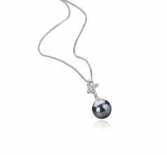 7-8mm AA Quality Japanese Akoya Cultured Pearl Pendant in Coralie Black