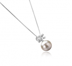 10-11mm AAAA Quality Freshwater Cultured Pearl Pendant in Marte White