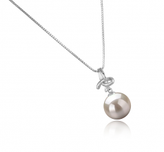 10-11mm AAAA Quality Freshwater Cultured Pearl Pendant in Maude White