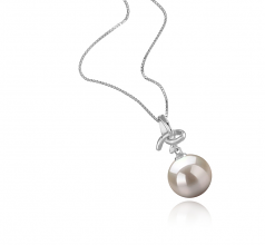 10-11mm AAAA Quality Freshwater Cultured Pearl Pendant in Maude White