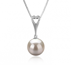 10-11mm AAAA Quality Freshwater Cultured Pearl Pendant in Bunny White