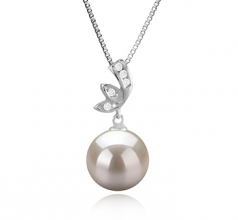 10-11mm AAAA Quality Freshwater Cultured Pearl Pendant in Justine White