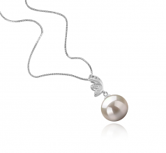 10-11mm AAAA Quality Freshwater Cultured Pearl Pendant in Justine White