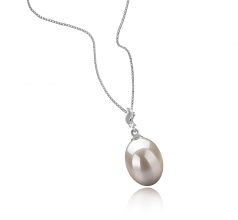 9-10mm AAA Quality Freshwater Cultured Pearl Pendant in Lindsay White