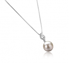 10-11mm AAAA Quality Freshwater Cultured Pearl Pendant in Frida White