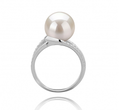 10-11mm AAAA Quality Freshwater Cultured Pearl Ring in Layana White