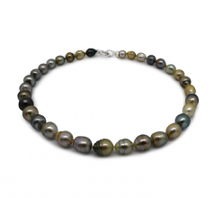 8-10mm Baroque Quality Tahitian Cultured Pearl Necklace in 16-inch Multicolour
