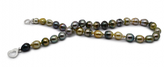 8-10mm Baroque Quality Tahitian Cultured Pearl Necklace in 16-inch Multicolour