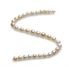 10-13mm Baroque Quality South Sea Cultured Pearl Necklace in 18-inch Multicolour