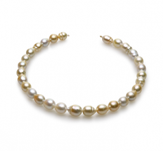 10.4-13mm Baroque Quality South Sea Cultured Pearl Necklace in 18-inch Multicolour