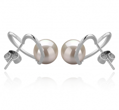 7-8mm AAAA Quality Freshwater Cultured Pearl Earring Pair in Vanessa White
