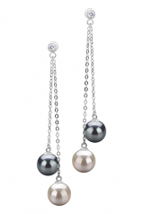 7-8mm AAAA Quality Freshwater Cultured Pearl Earring Pair in Dolly Black