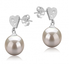 8-9mm AAAA Quality Freshwater Cultured Pearl Earring Pair in Taima White