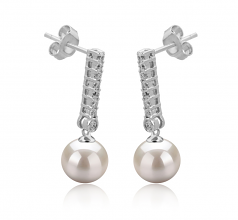10-11mm AAAA Quality Freshwater Cultured Pearl Earring Pair in Verna White
