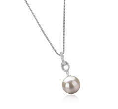 9-10mm AAAA Quality Freshwater Cultured Pearl Pendant in Sierra White