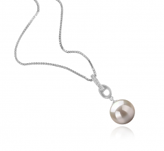 9-10mm AAAA Quality Freshwater Cultured Pearl Pendant in Sierra White
