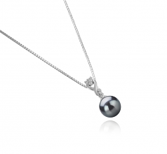 8-9mm AAAA Quality Freshwater Cultured Pearl Pendant in Kendra Black