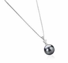 8-9mm AA Quality Japanese Akoya Cultured Pearl Pendant in Ellice Black