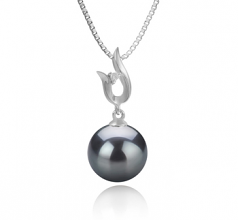 9-10mm AAA Quality Tahitian Cultured Pearl Pendant in Samantha Black