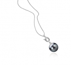 9-10mm AAA Quality Tahitian Cultured Pearl Pendant in Samantha Black